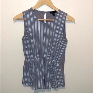 J Crew Chambray Striped Tank Blouse